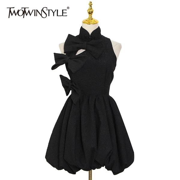 black patchwork bowknot dress for women stand collar sleeveless high waist hollow out mini dresses female 210520, Black;gray
black patchwork bowknot dress for women stand collar sleeveless high waist hollow out mini dresses female 210520, Black;gray