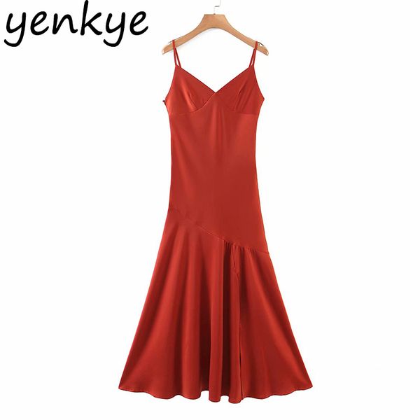 women spaghetti strap satin mermaid dress female sleeveless v neck club party long summer night out vestido 210430, Black;gray
women spaghetti strap satin mermaid dress female sleeveless v neck club party long summer night out vestido 210430, Black;gray