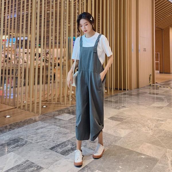 women's jumpsuits & rompers 2021 spring and summer youth solid color loose version big bib pants fashion wild casual gray s-l, Black;white
women's jumpsuits & rompers 2021 spring and summer youth solid color loose version big bib pants fashion wild casual gray s-l, Black;white