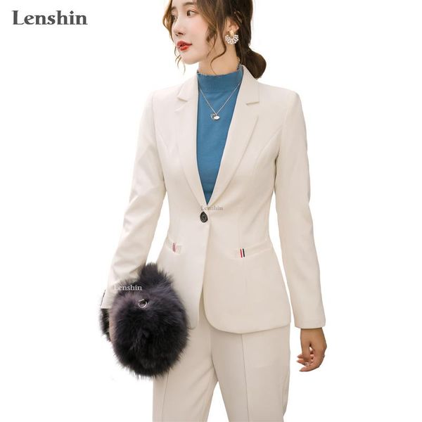 women's suits & blazers lenshin high-quality 2 piece set fashion pant suit office lady designs women business blazer jacket and flared, White;black
women's suits & blazers lenshin high-quality 2 piece set fashion pant suit office lady designs women business blazer jacket and flared, White;black