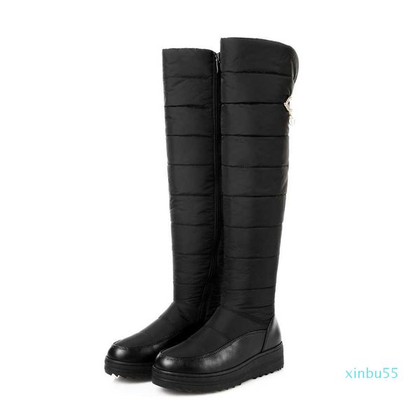 down warm snow boots women platform t ladies zipper winter shoes over the knee, Black
down warm snow boots women platform t ladies zipper winter shoes over the knee, Black