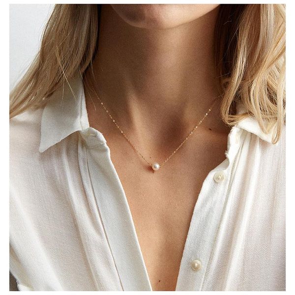 pendant necklaces uilz fashionable simple imitation pearl thin line women's daily multifunctional anniversary gifts, Silver
pendant necklaces uilz fashionable simple imitation pearl thin line women's daily multifunctional anniversary gifts, Silver