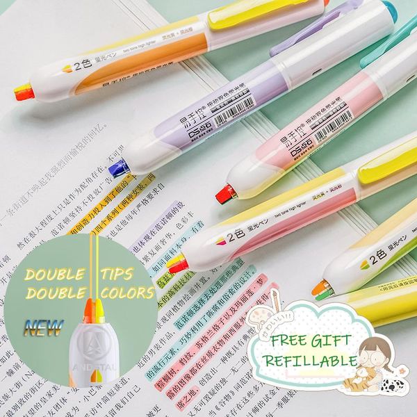 highlighters andstal 6pcs/lot twin-tip retractable highlighter pen refillable fluo soft fluorescent color school marker set hilighter, Black;red
highlighters andstal 6pcs/lot twin-tip retractable highlighter pen refillable fluo soft fluorescent color school marker set hilighter, Black;red