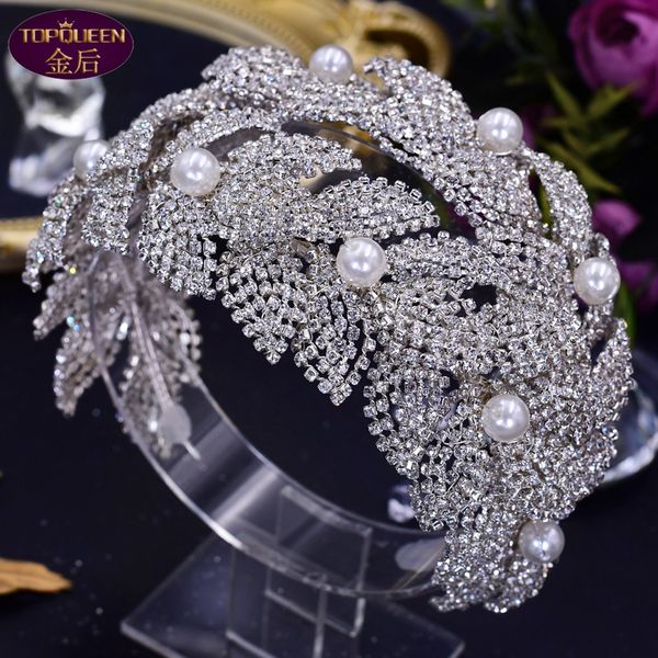 luxury leaf pearls diamond tiara baroque crystal bridal headwear crown rhinestone with wedding jewelry hair accessories diamond bridal crown, Silver
luxury leaf pearls diamond tiara baroque crystal bridal headwear crown rhinestone with wedding jewelry hair accessories diamond bridal crown, Silver