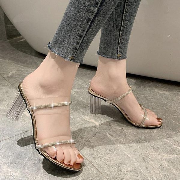 transparent heels women slippers women's sandals summer female shoes fashion crystal chain designer clear strap slides, Black
transparent heels women slippers women's sandals summer female shoes fashion crystal chain designer clear strap slides, Black