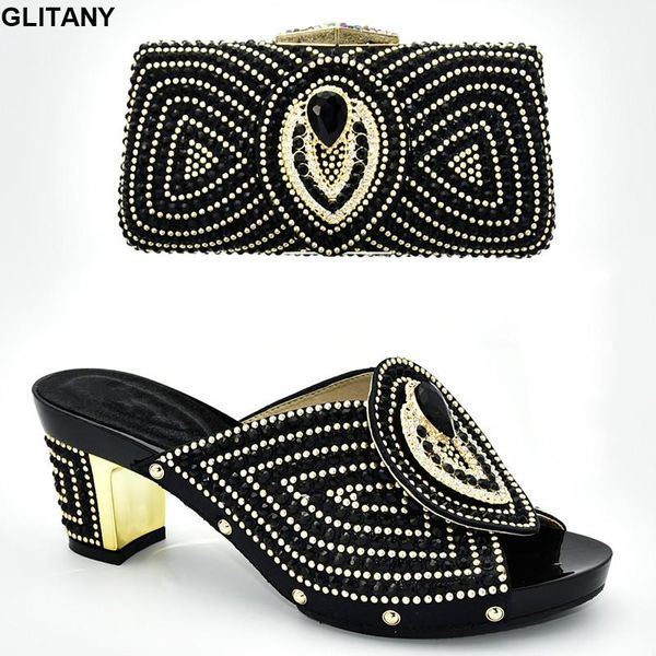 dress shoes latest nigerian women and bag set decorated with rhinestone african party pumps designer luxury 2021, Black
dress shoes latest nigerian women and bag set decorated with rhinestone african party pumps designer luxury 2021, Black