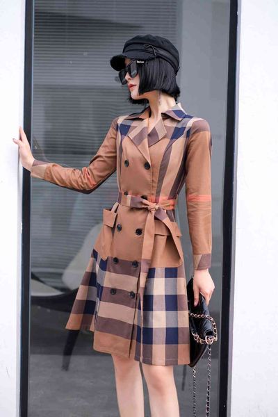 dust coat 2021 autumn british style b home solid color double breasted slim fit waist temperament commuter long sleeve dress women, Tan;black
dust coat 2021 autumn british style b home solid color double breasted slim fit waist temperament commuter long sleeve dress women, Tan;black