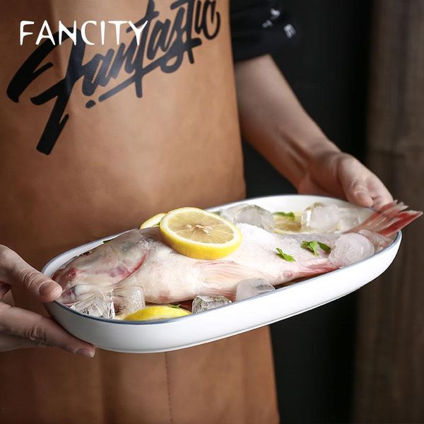 dishes & plates fancity japanese fish plate, household large steamed ceramic creative plate
dishes & plates fancity japanese fish plate, household large steamed ceramic creative plate