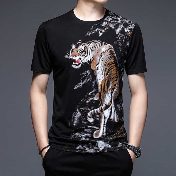 youth summer short sleeve t-shirt men's trend printed animal pattern round neck casual comfortable thin ice silk t-shirt, White;black
youth summer short sleeve t-shirt men's trend printed animal pattern round neck casual comfortable thin ice silk t-shirt, White;black