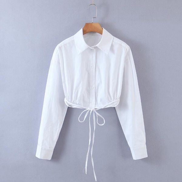 women's blouses & shirts jc·kilig 2021 solid color lapel single breasted waist strap navel shirt x6006, White
women's blouses & shirts jc·kilig 2021 solid color lapel single breasted waist strap navel shirt x6006, White