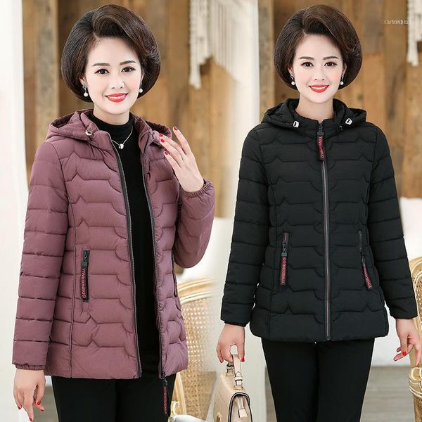 women's down & parkas winter jacket fashion hooded slim thickening warm solid color wild cotton temperament middle-aged casual mother1, Black
women's down & parkas winter jacket fashion hooded slim thickening warm solid color wild cotton temperament middle-aged casual mother1, Black