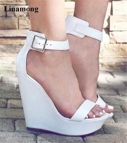dress shoes brand design women fashion open toe one strap high platform sandals ankle buckle height increased wedge, Black
dress shoes brand design women fashion open toe one strap high platform sandals ankle buckle height increased wedge, Black
