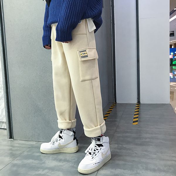 men pants winter fleece drawstring stretchy waist mens sweatpants cargo outwear streetwear casual ulzzang chic 3xl couple unisex, Black
men pants winter fleece drawstring stretchy waist mens sweatpants cargo outwear streetwear casual ulzzang chic 3xl couple unisex, Black