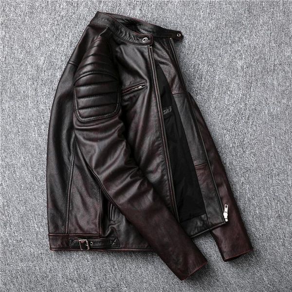 men's leather & faux 2021 vintage brown men slim fit biker's jacket plus size xxxxl genuine cowhide autumn american motorcycle coa, Black
men's leather & faux 2021 vintage brown men slim fit biker's jacket plus size xxxxl genuine cowhide autumn american motorcycle coa, Black
