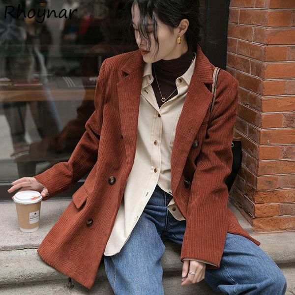 women's suits & blazers women design solid double breasted basic corduroy selling minimalist leisure korean style all-match vintage, White;black
women's suits & blazers women design solid double breasted basic corduroy selling minimalist leisure korean style all-match vintage, White;black
