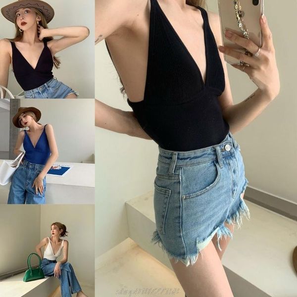 women's swimwear women summer sleeveless crop tank deep v-neck low cut backless knitted camisole solid color slim basic je22 21 dro, White;black
women's swimwear women summer sleeveless crop tank deep v-neck low cut backless knitted camisole solid color slim basic je22 21 dro, White;black