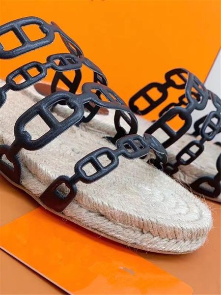 lady sandal designer sandals slippers woman luxury designers summer chain leather outsole sheepskin hemp rope multi-color size 35-40 shoes p, Black
lady sandal designer sandals slippers woman luxury designers summer chain leather outsole sheepskin hemp rope multi-color size 35-40 shoes p, Black