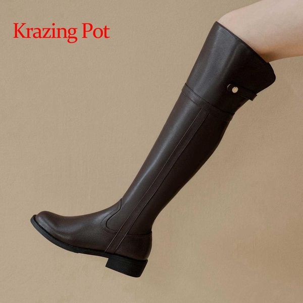 boots krazing pot arrival genuine leather round toe med heel equestrian concise style beauty girls over-the-knee l20, Black
boots krazing pot arrival genuine leather round toe med heel equestrian concise style beauty girls over-the-knee l20, Black