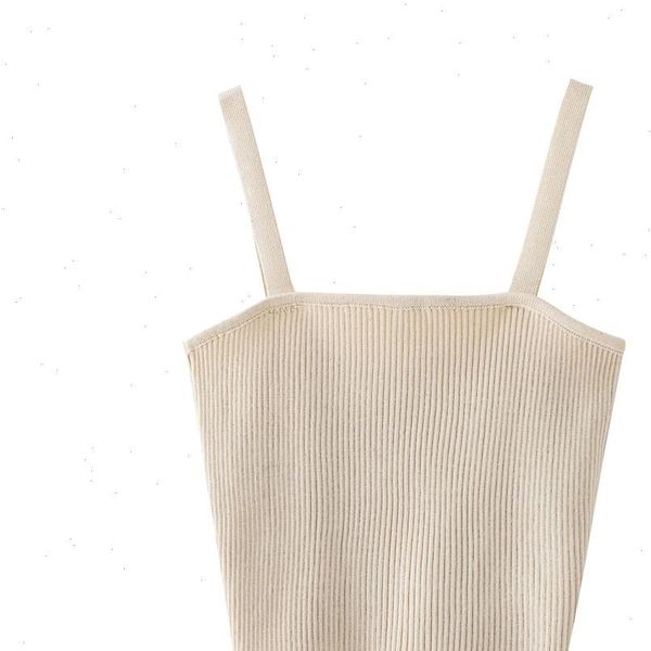 summer simple french rib womens cami knit camisole tight fitting exposed navel solid color beige short top, White
summer simple french rib womens cami knit camisole tight fitting exposed navel solid color beige short top, White