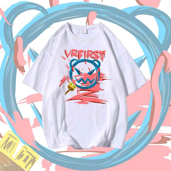 little devil smiley face printed t-shirt boys summer new trend short sleeve loose round neck creative fashion brand couple's wear, White;black
little devil smiley face printed t-shirt boys summer new trend short sleeve loose round neck creative fashion brand couple's wear, White;black