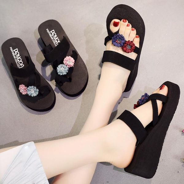 women wedges sandals bling crystal beach shoes bathing soft bottom clip toe slippers woman platform slides a3, Black
women wedges sandals bling crystal beach shoes bathing soft bottom clip toe slippers woman platform slides a3, Black
