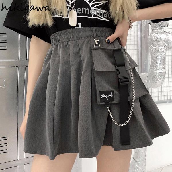 skirts hikigawa 2021 women high waist a-line mujer falda pocket pleated mini skirt solid fashion summer faldas ladies clothes, Black
skirts hikigawa 2021 women high waist a-line mujer falda pocket pleated mini skirt solid fashion summer faldas ladies clothes, Black