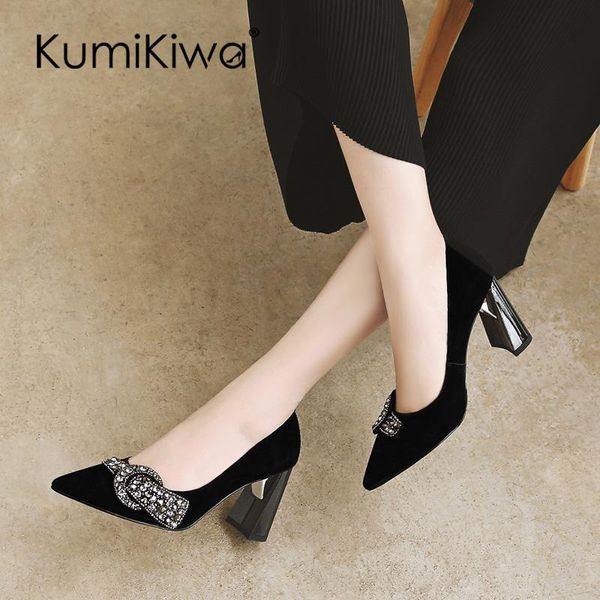 dress shoes kumikiwa2021 fall sand-leather high heel pumps for women chunky heels and with rhinestone leather, Black
dress shoes kumikiwa2021 fall sand-leather high heel pumps for women chunky heels and with rhinestone leather, Black