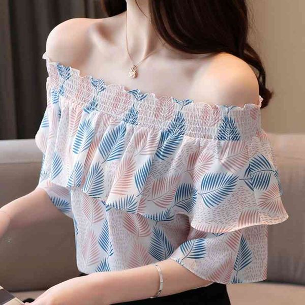 summer short sleeve blouse women blusas mujer de moda slash neck off shoulder print chiffon blouse shirt shirts d128 210426, White
summer short sleeve blouse women blusas mujer de moda slash neck off shoulder print chiffon blouse shirt shirts d128 210426, White