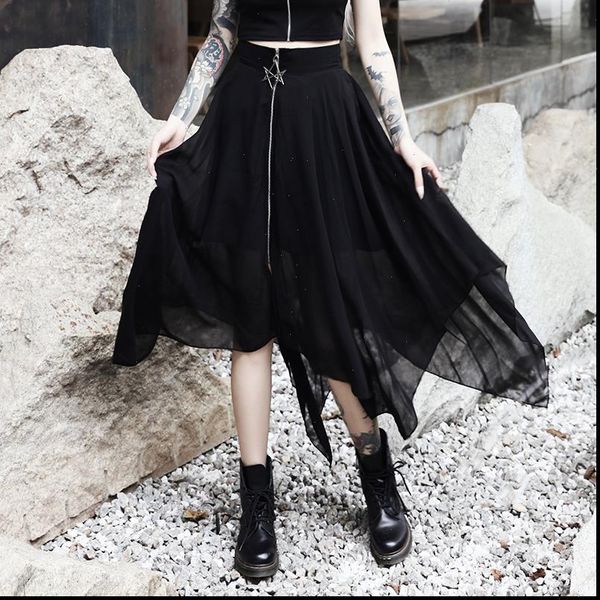 irregular mesh women skirt thin gothic star zipper high waist punk black bodycon skirts streetwear darkness summer
irregular mesh women skirt thin gothic star zipper high waist punk black bodycon skirts streetwear darkness summer