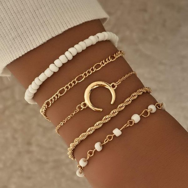 bangle alyxuy 5pcs vintage moon white bead charm gold twist bracelets set boho for women wrist beads chain hand jewelry, Black
bangle alyxuy 5pcs vintage moon white bead charm gold twist bracelets set boho for women wrist beads chain hand jewelry, Black