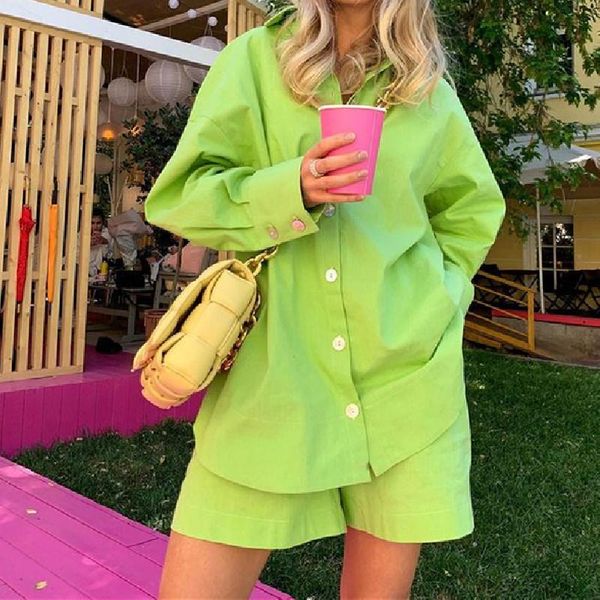 women's tracksuits 2pcs summer casual outfits solid color long sleeves single-breasted loose shirt elastic high waist straight shorts w, Gray
women's tracksuits 2pcs summer casual outfits solid color long sleeves single-breasted loose shirt elastic high waist straight shorts w, Gray