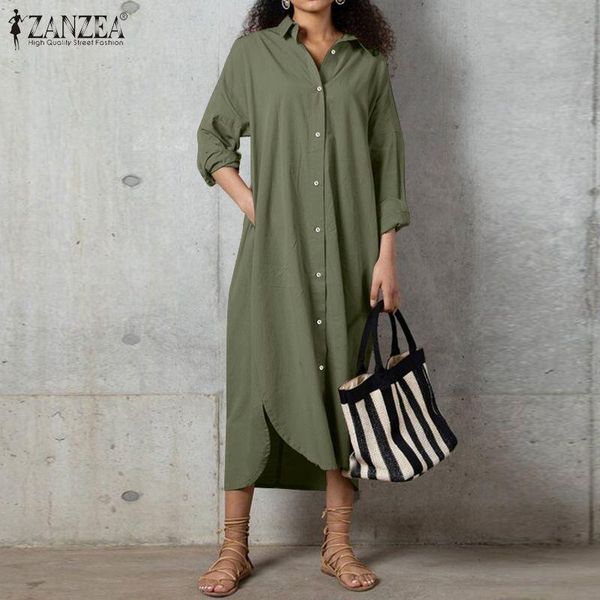 casual dresses autumn lapel neck long sleeve sundress zanzea elegant women shirt dress solid buttons down vestidos loose robe femme, Black;gray
casual dresses autumn lapel neck long sleeve sundress zanzea elegant women shirt dress solid buttons down vestidos loose robe femme, Black;gray