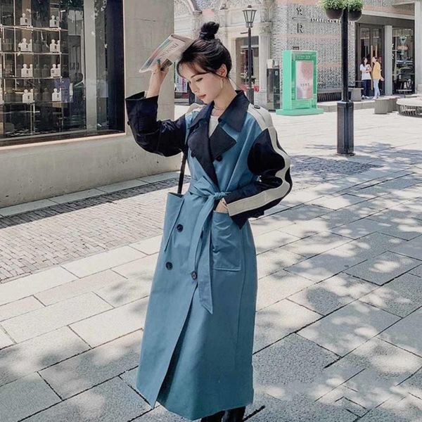 women's trench coats fashion 2021 spring autumn casual single-breasted splicing simple classic long coat with belt chic female windbrea, Tan;black
women's trench coats fashion 2021 spring autumn casual single-breasted splicing simple classic long coat with belt chic female windbrea, Tan;black