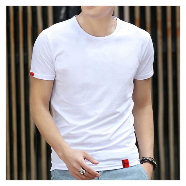 men's t-shirts white t-shirt short-sleeved round neck stretch slim version of the trend summer half-sleeved clothes bottoming shirt, White;black
men's t-shirts white t-shirt short-sleeved round neck stretch slim version of the trend summer half-sleeved clothes bottoming shirt, White;black