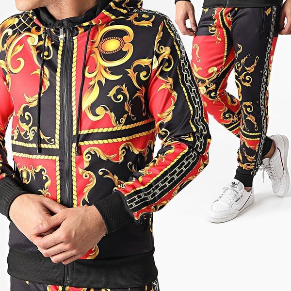 tracksuit sport suit men's fashion 3d printed sports pants coat hooded sweater two-piece set, Gray
tracksuit sport suit men's fashion 3d printed sports pants coat hooded sweater two-piece set, Gray