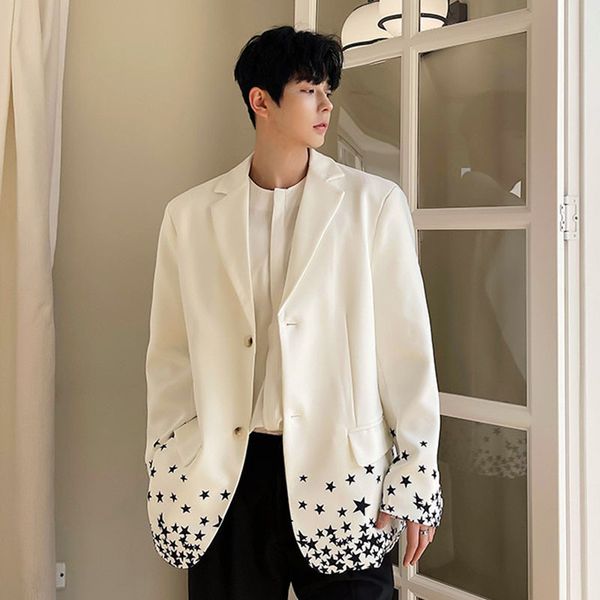 men's suits & blazers men star print loose casual jacket outerwear male japan korea streetwear fashion white coat overcoat 1k9r, White;black
men's suits & blazers men star print loose casual jacket outerwear male japan korea streetwear fashion white coat overcoat 1k9r, White;black
