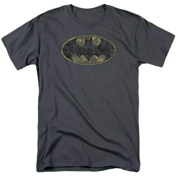 DC Batman Tattered Logo T Shirt Mens Licensed DC Comics Tee Charcoal, White;black 
DC Batman Tattered Logo T Shirt Mens Licensed DC Comics Tee Charcoal, White;black