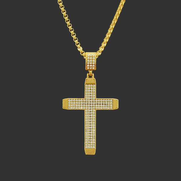 amulet neck pendants hip hop necklace diamond inlaid three-dimensional cross pendant men's, Silver
amulet neck pendants hip hop necklace diamond inlaid three-dimensional cross pendant men's, Silver