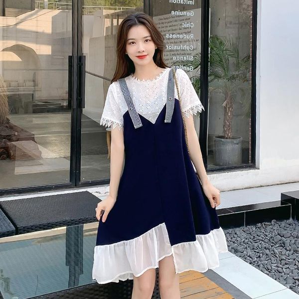 maternity dresses 9798# dress summer short sleeves korean style lace patchwork loose a line pregnant women plus size mom, White
maternity dresses 9798# dress summer short sleeves korean style lace patchwork loose a line pregnant women plus size mom, White