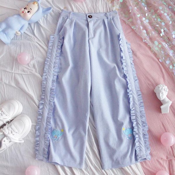 spring autumn japanese womencorduroy straight pants loose lace casual cartoon anime cropped student preppy style women's & capris, Black;white
spring autumn japanese womencorduroy straight pants loose lace casual cartoon anime cropped student preppy style women's & capris, Black;white