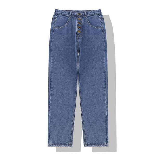 women autumn winter single-breasted solid jeans pocket casual straight ankle length pants p0003 blue white women's
women autumn winter single-breasted solid jeans pocket casual straight ankle length pants p0003 blue white women's