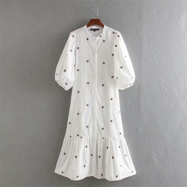 women vintage lantern sleeve flower embroidery midi shirtdress female hem pleats vestidos chic casual loose dresses ds3436 210419, Black;gray
women vintage lantern sleeve flower embroidery midi shirtdress female hem pleats vestidos chic casual loose dresses ds3436 210419, Black;gray