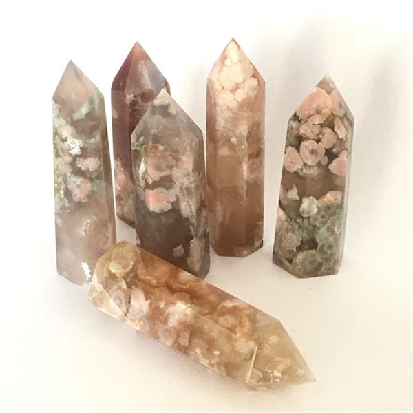 natural carving crafts cherry blossom agate crystal wand point healing stones for feng shui decorative objects & figurines
natural carving crafts cherry blossom agate crystal wand point healing stones for feng shui decorative objects & figurines