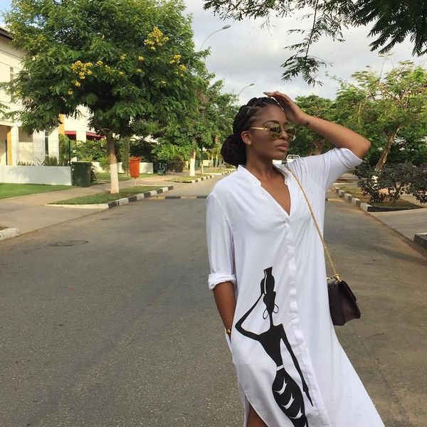 european and american autumn fashion women shirts temperament casual long sleeved printing v neck split shirt dress, White
european and american autumn fashion women shirts temperament casual long sleeved printing v neck split shirt dress, White