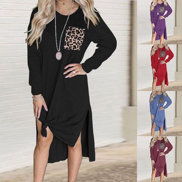 casual dresses women's long sleeve leopard pocket patchwork skirt dress kobieta sukienka for women 2021, Black;gray
casual dresses women's long sleeve leopard pocket patchwork skirt dress kobieta sukienka for women 2021, Black;gray