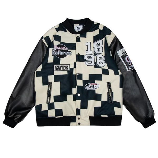 men's jackets leather sleeve patchwork baseball jacket men winter oversized plaid embroidery racing biker college bomber varsity outwea, Black;brown
men's jackets leather sleeve patchwork baseball jacket men winter oversized plaid embroidery racing biker college bomber varsity outwea, Black;brown