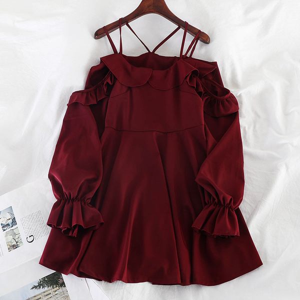summer red/green/black mini dress women ruffle flare long sleeve loose vestidos female elegant vintage robe casual 2021 new, Black;gray
summer red/green/black mini dress women ruffle flare long sleeve loose vestidos female elegant vintage robe casual 2021 new, Black;gray