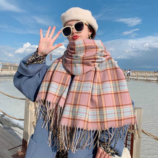 korean scarf female east gate fine stripe color plaid shawl long student warm scarf, Blue;gray
korean scarf female east gate fine stripe color plaid shawl long student warm scarf, Blue;gray