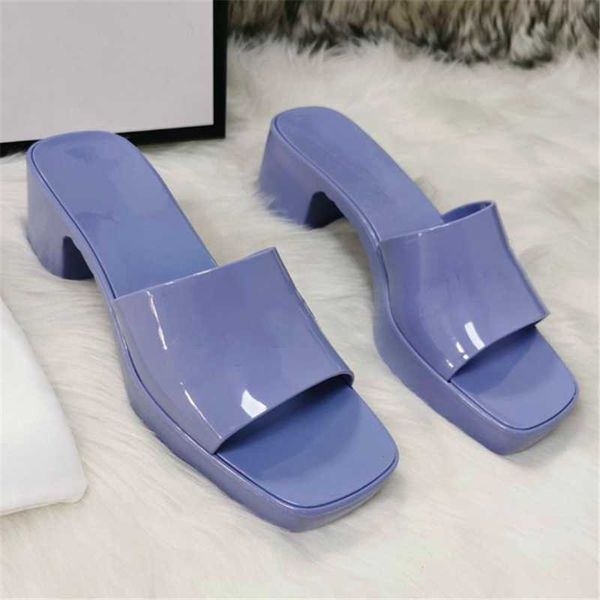 jelly solid colors slippers embossing square toe thick high heel rubber injection women's shoes, Black
jelly solid colors slippers embossing square toe thick high heel rubber injection women's shoes, Black