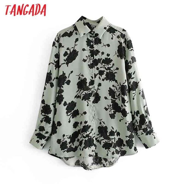 women green flowers print long sleeve spring chic female casual loose shirt 3w04 210416, White
women green flowers print long sleeve spring chic female casual loose shirt 3w04 210416, White